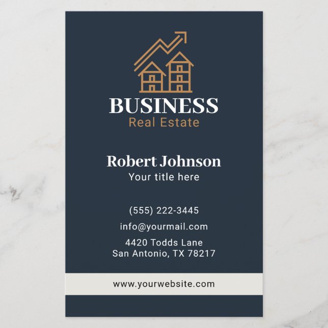 Elegant Gold Property Logo Fastigheter Flygblad (Framsidan)