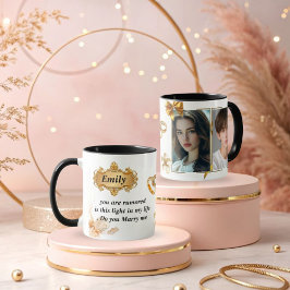 Elegant Gold Proposal Mug - "Will You Marry Me" Cu Mugg
