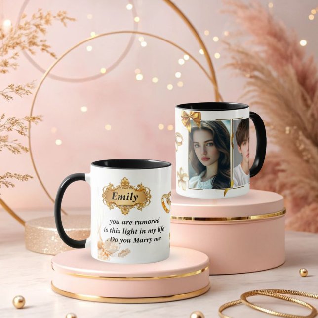 Elegant Gold Proposal Mug - "Will You Marry Me" Cu Mugg (Skapare uppladdad)