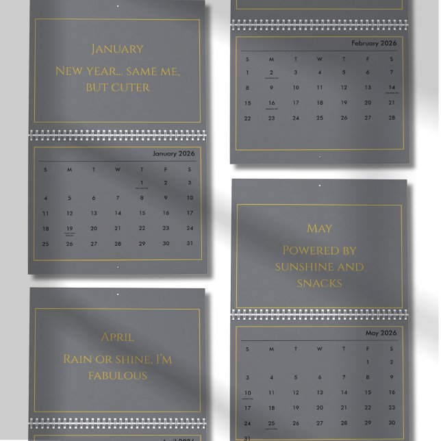 Elegant Gold Quote Calendar 2026 Kalender (Skapare uppladdad)
