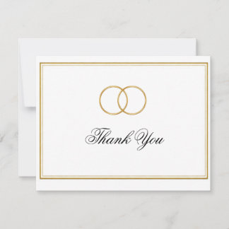 Elegant Gold Rings Classic Thank You Cards Tack Kort