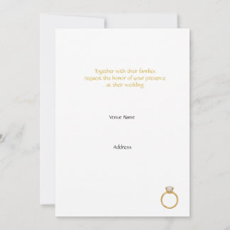 Elegant Gold Rings Classic Wedding Invitation Inbjudningar