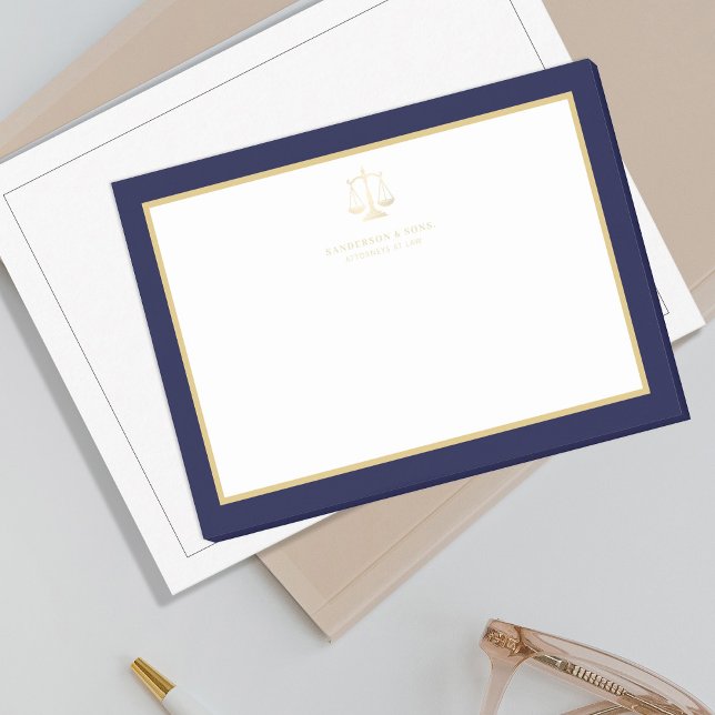 Elegant gold scales of justice logo attorney post-it block (Skapare uppladdad)