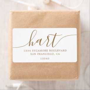 Elegant Gold Script Familjadress Fraktsedel