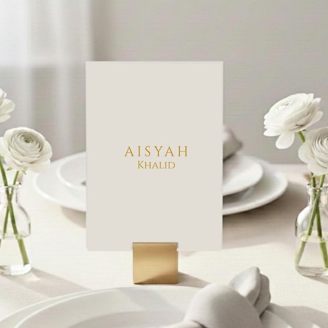 Elegant Gold Script Islamic Wedding Place Card Placeringskort (Skapare uppladdad)