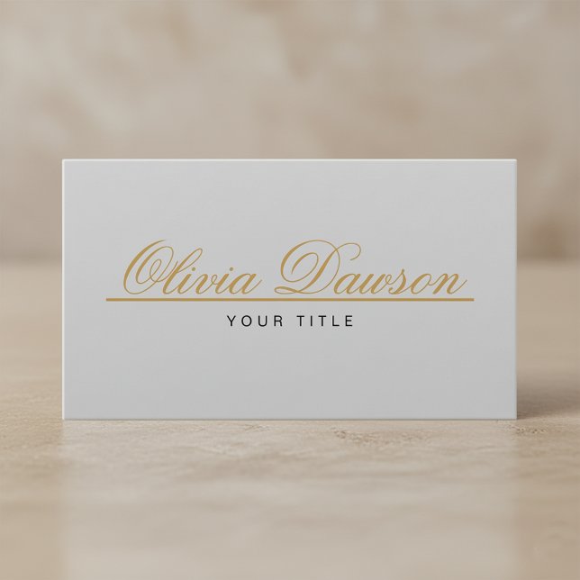 Elegant Gold Script Minimalist Visitkort (Skapare uppladdad)