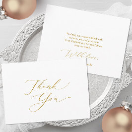 Elegant Gold Script Thank You Card Julkort