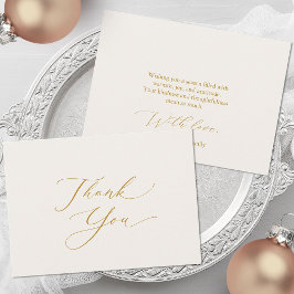 Elegant Gold Script Thank You Card Julkort
