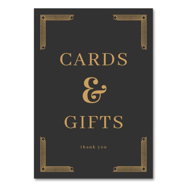 Elegant Gold Serif Gratitude Card Bordsnummer (Framsidan)