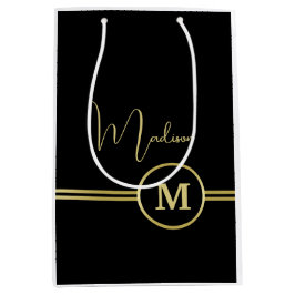 Elegant Gold Signature Monogram on Black