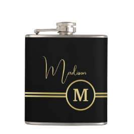 Elegant Gold Signature Monogram on Black Fickplunta