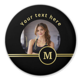 Elegant Gold Signature Monogram with Photo Knopp