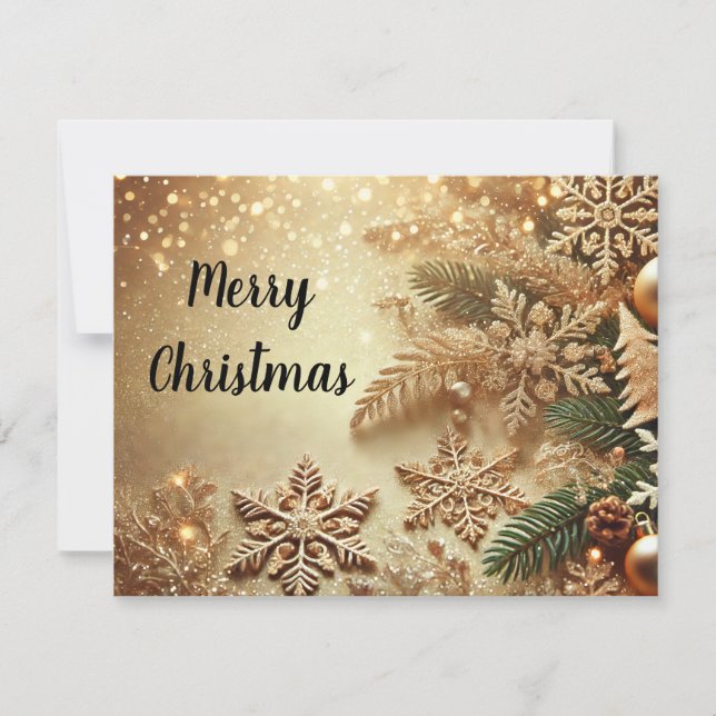 Elegant Gold Sparkle Christmas Background Horizont Julkort (Framsida)