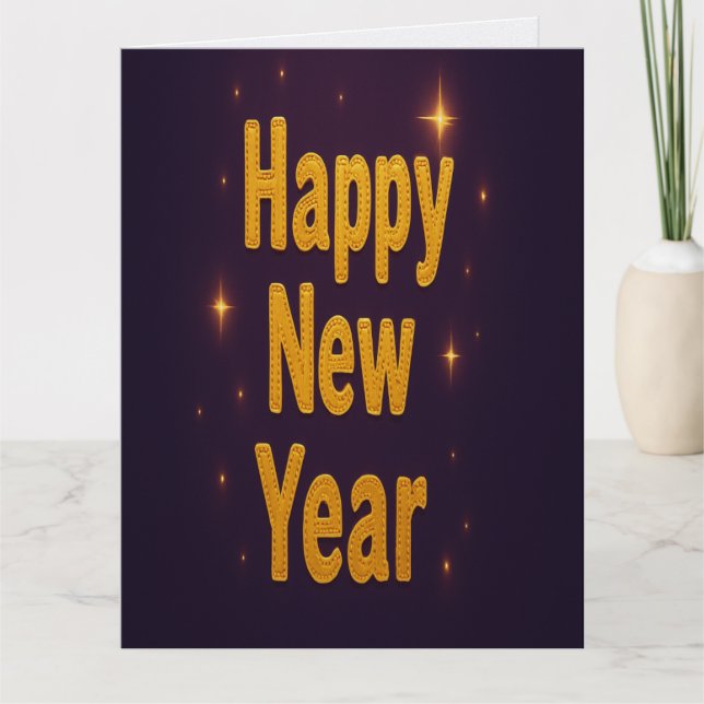 Elegant Gold Stitched Typography Classy Party Kort (Framsida)