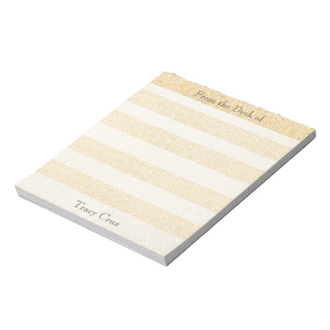Elegant Gold Striped Custom Notes Anteckningsblock (Roterad)