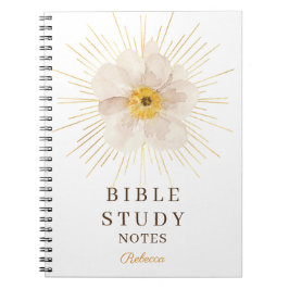Elegant Gold Sunburst Personalized Bible Study Anteckningsbok