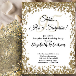 Elegant Gold Surprise 95th Birthday Invitation Inbjudningar