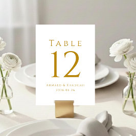 Elegant Gold Table Number Card Bordsnummer