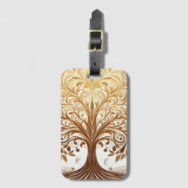 Elegant Gold Tree of Life Celebration Spiritual Bagagebricka