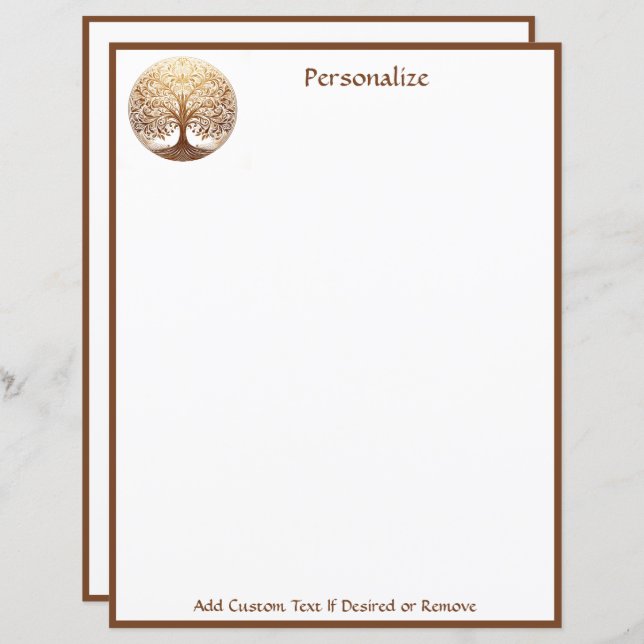 Elegant Gold Tree of Life Spiritual Zen (Fram/baksida)