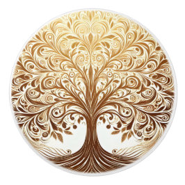 Elegant Gold Tree of Life Spiritual Zen Knopp