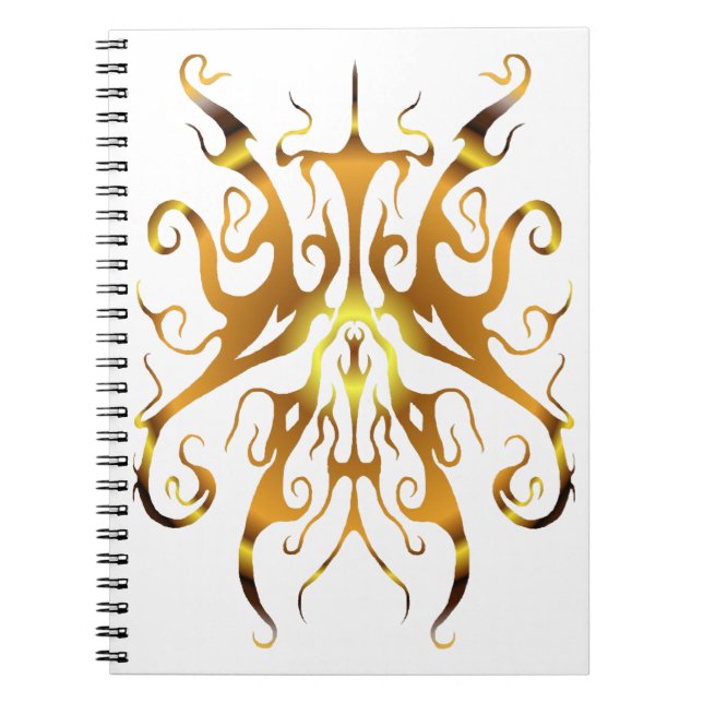 Elegant Gold Tribal Mask Abstract Design Anteckningsbok (Framsidan)