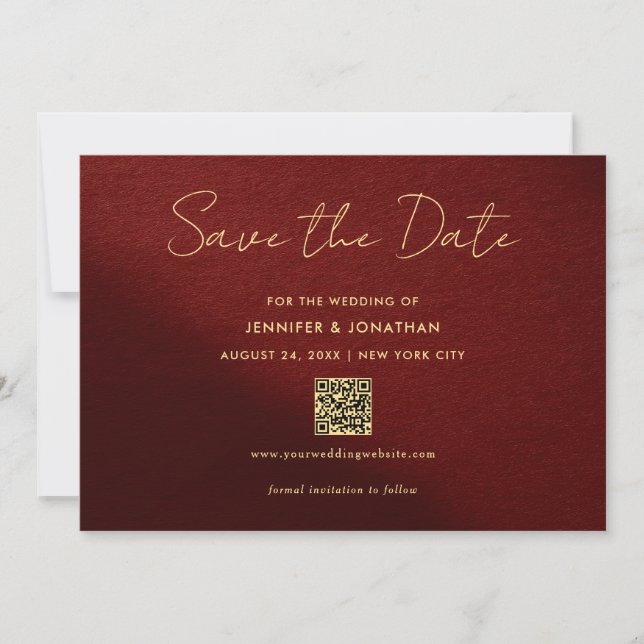 Elegant Gold Typography Script Save The Date Spara Datumet (Framsida)
