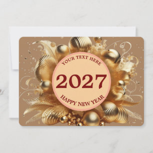 Elegant Golden 2027 Grattis på Nyåret Vykort