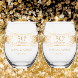Elegant Golden 50:e årsdagen Personlig Gift