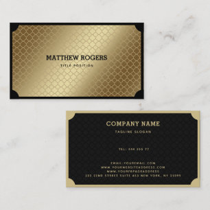 Elegant Golden and Black Visitkort