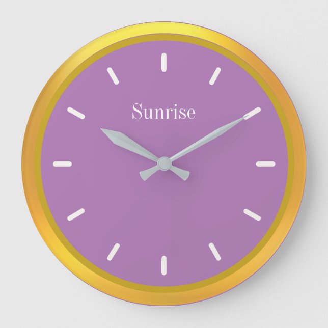 Elegant Golden and Violet Stor Klocka (Framsida)