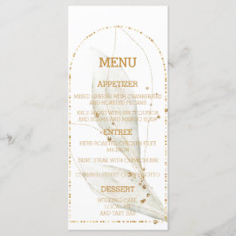 Elegant Golden Arch Botanical Bröllop Menu-kort Meny