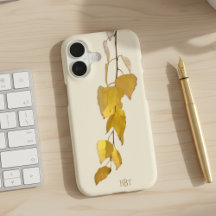 Elegant Golden Birch Leaf Christmas Gift