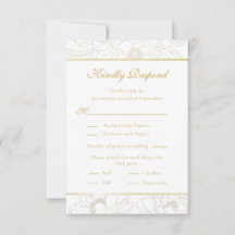 Elegant Golden Blommigt Bröllop OSA Card