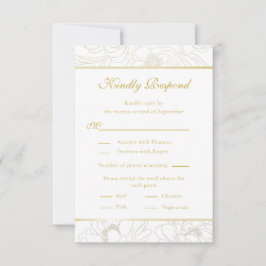 Elegant Golden Blommigt Bröllop OSA Card Kort