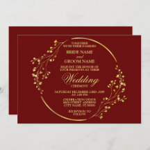 Elegant Golden Blommigt Geometric WAN Red