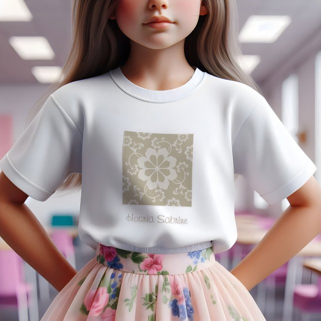 Elegant Golden Blommigt Ornamental Vintage T-Shirt (Skapare uppladdad)