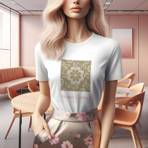Elegant Golden Blommigt Ornamental Vintage T-Shirt