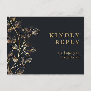 Elegant Golden Blommigt Sång Request OSA Postcard Inbjudan Vykort