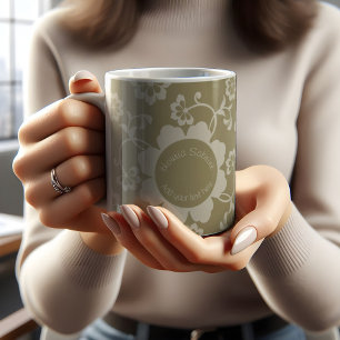 Elegant Golden Blommigt Vintage för prydnadsföremå Kaffemugg