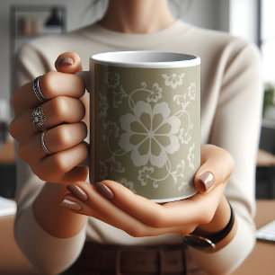 Elegant Golden Blommigt Vintage för prydnadsföremå Kaffemugg