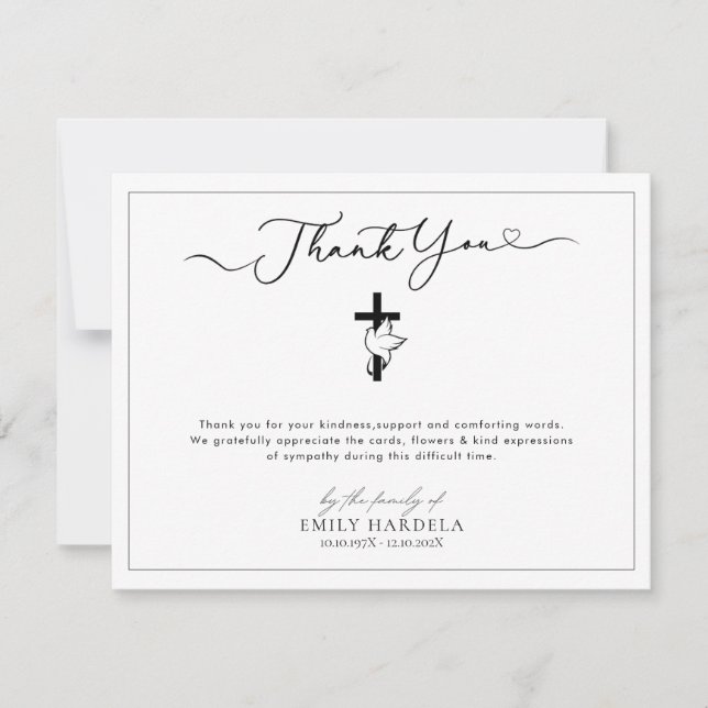 Elegant Golden Blue Flower Funeral Tack You Card (Framsida)