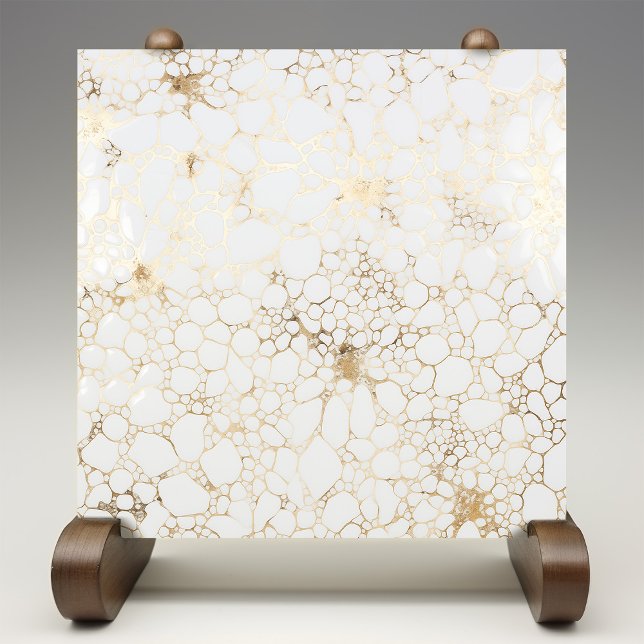 Elegant Golden Bubble Veins Marble Stil Kakelplatta (Skapare uppladdad)