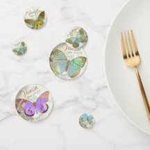 Elegant Golden Butterflies Personlig Namn Date