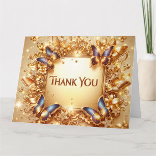 Elegant Golden Butterfly - tackkort - Anpassning