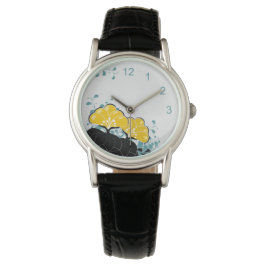Elegant Golden Camellias Watch med nummer Armbandsur