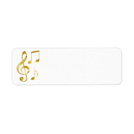 elegant golden clef Music Returadress Etikett