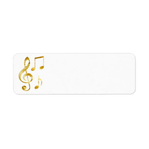 elegant golden clef Music Returadress Etikett
