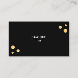 Elegant Golden Dots on Black Visitkort