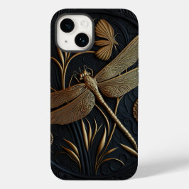 Elegant Golden Dragonfly i Bronze Filigree